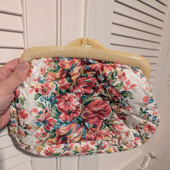 Carpetbags of America Rare Vintage Clutch with Lucite Frame - Picture 1 of 5